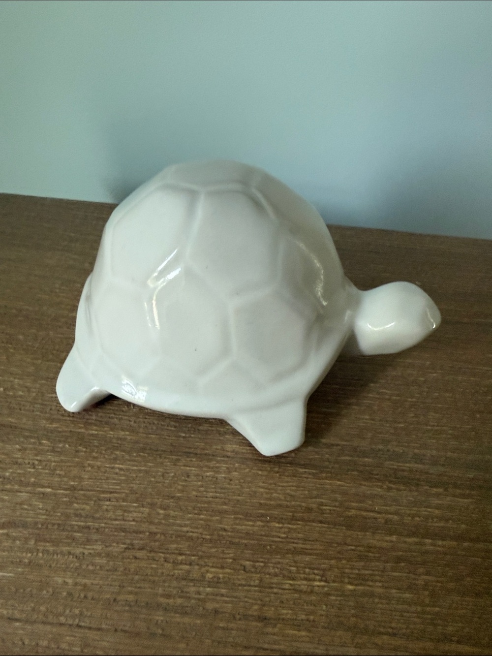 West Elm Glossy Cream Ceramic Turtle Accent